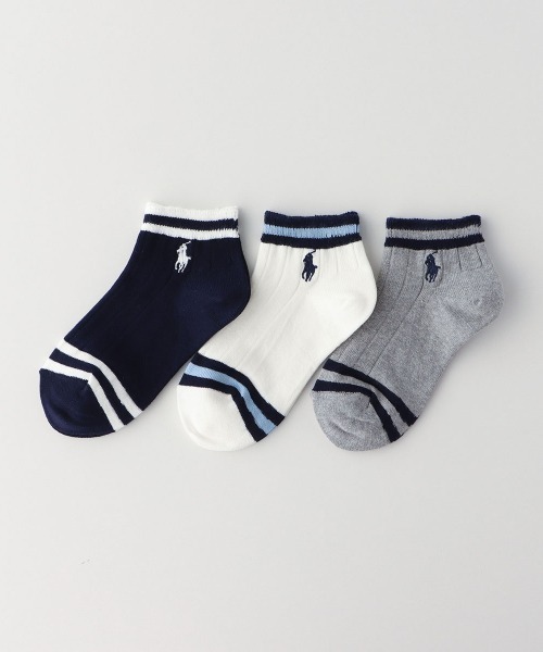 POLO RALPH LAUREN（ポロ ラルフ ローレン）の「POLO RALPH LAUREN クリケット キッズソックス 04863754（ソックス/靴下・キッズ・ネイビー/ホワイト/ライトグレー・19-21cm/22-24cm）」の7枚目の写真