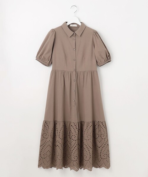Feroux(フェルゥ)の「刺繍入りシャツ ワンピース(ワンピース・レディース・ダークブラウン系/ライラック系・2/1)」の11枚目の写真