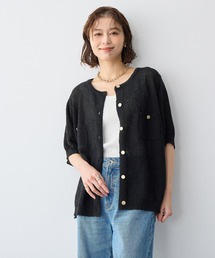 カーディガン/ボレロ（ブラック/黒色系・半袖）ファッション通販