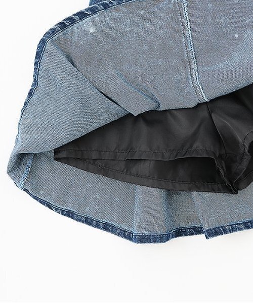 by LOVEiT（バイラビット）の「【ニコ☆プチ掲載】ベルトつきカーゴスカート（デニムスカート・キッズ・ブラック/ネイビー/サックスブルー・150cm/140cm/130cm/120cm/160cm）」の10枚目の写真