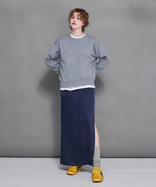 ACLENT（アクレント）の「ジャストサイズプルオーバーニット（ニット/セーター・レディース・ネイビー/グレー/イエロー/ブラック・FREE）」の13枚目の写真