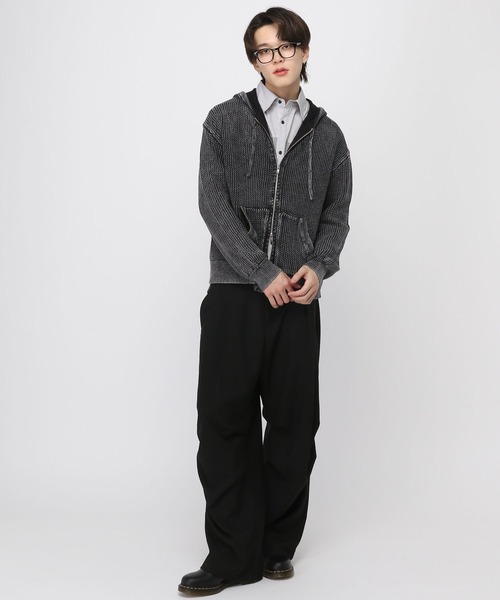 3.3 Field Trip （3.3フィールドトリップ）の「3.3 Field Trip／ピグメントメッシュパーカー（パーカー・メンズ・ベージュ/ブラック・FREE）」の3枚目の写真