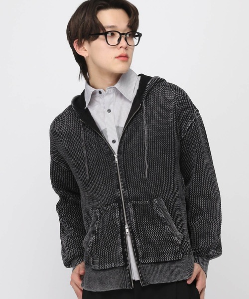 3.3 Field Trip （3.3フィールドトリップ）の「3.3 Field Trip／ピグメントメッシュパーカー（パーカー・メンズ・ベージュ/ブラック・FREE）」の6枚目の写真