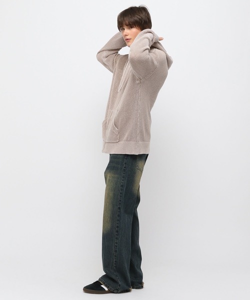 3.3 Field Trip （3.3フィールドトリップ）の「3.3 Field Trip／ピグメントメッシュパーカー（パーカー・メンズ・ベージュ/ブラック・FREE）」の9枚目の写真