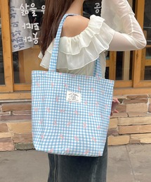Mignonjour/リボンチェック柄トートバッグ M2691