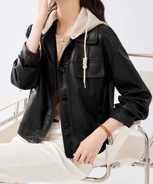 ノーカラージャケット（合成皮革/人工皮革）ファッション通販 - ZOZOTOWN