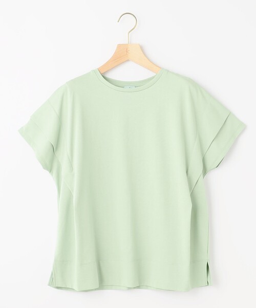 組曲（クミキョク）の「GIZAコットンドルマンスリーブ Tシャツ（Tシャツ/カットソー・レディース・ブラック系/スモーキーグリーン系/アイボリー系/ブラック系1/チェリーレッド/ネイビー×ホワイト/ネイビー系・2/3）」の19枚目の写真