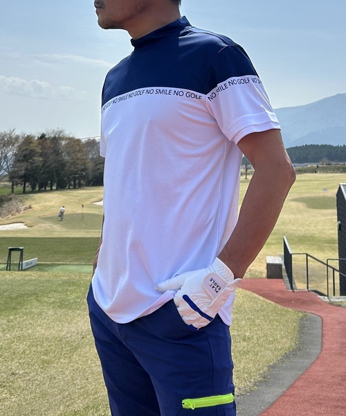 ★新品★2025年モデル 　BEAMS　GOLF　バイカラ 　モックネック　L ☆新品☆2025年モデル BEAMS GOLF バイカラ モックネック L セール