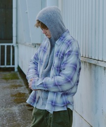 OMBRE CHECK ZIP SHIRT