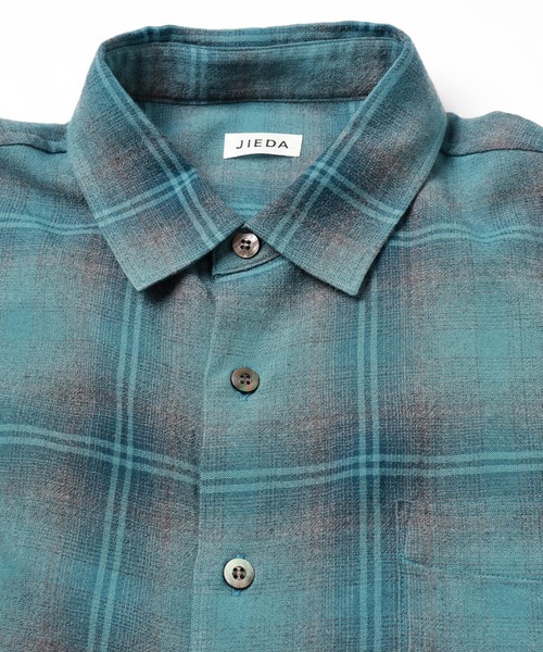 JIEDA（ジエダ）の「OMBRE CHECK ZIP SHIRT（シャツ/ブラウス・メンズ・グリーン/パープル・2/1）」の11枚目の写真