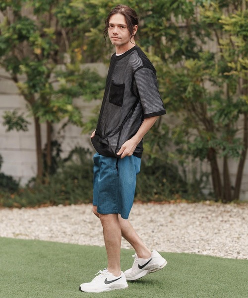 CAMBIO(カンビオ)の「mt9552-ドライニットミニ布帛メッシュTシャツ(Tシャツ/カットソー・メンズ・ブラック/アイボリー・M/L/XL)」の14枚目の写真