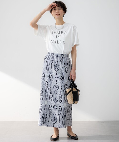 23区(ニジュウサンク)の「【洗える】Rattiドローイングペイズリープリント スカート(スカート・レディース・ベージュ系5/ブラック系5・38/36/40)」の6枚目の写真