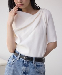 AZUL by moussy | ドレープデザイン5分袖リブニット(ニット/セーター)