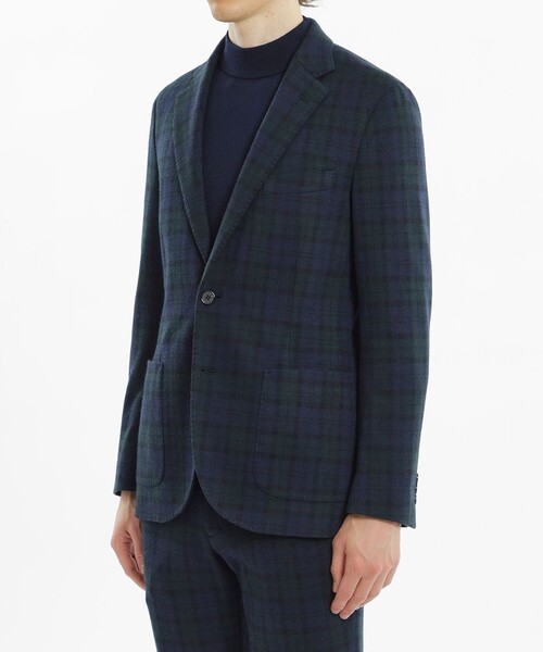 MACKINTOSH PHILOSOPHY（ﾏｯｷﾝﾄｯｼｭ ﾌｨﾛｿﾌｨｰ）の「【WEB&一部店舗限定】テーラードジャージー ジャケット チェック/ツイルジャージー（テーラードジャケット・メンズ・ダークネイビー・38）」の5枚目の写真