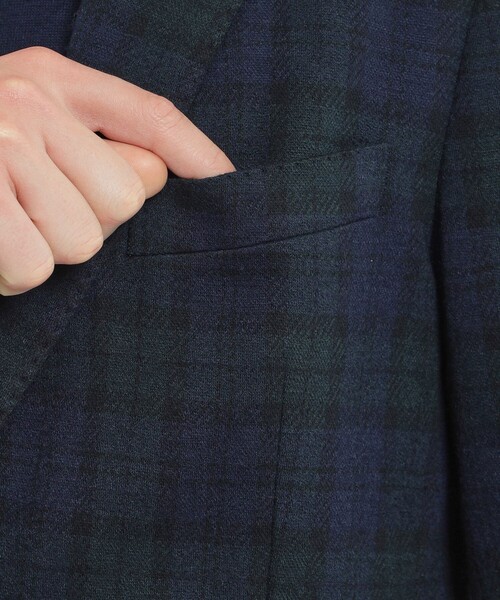 MACKINTOSH PHILOSOPHY（ﾏｯｷﾝﾄｯｼｭ ﾌｨﾛｿﾌｨｰ）の「【WEB&一部店舗限定】テーラードジャージー ジャケット チェック/ツイルジャージー（テーラードジャケット・メンズ・ダークネイビー・38）」の7枚目の写真