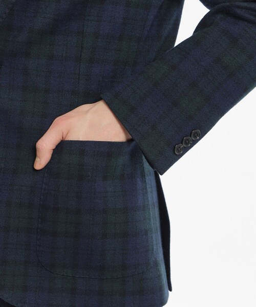 MACKINTOSH PHILOSOPHY（ﾏｯｷﾝﾄｯｼｭ ﾌｨﾛｿﾌｨｰ）の「【WEB&一部店舗限定】テーラードジャージー ジャケット チェック/ツイルジャージー（テーラードジャケット・メンズ・ダークネイビー・38）」の8枚目の写真