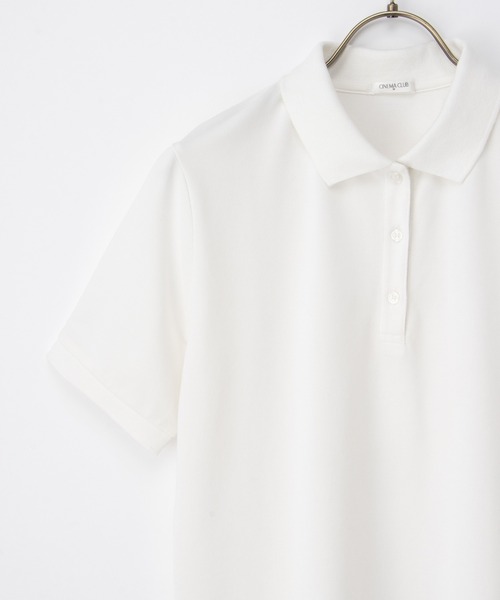 Honeys(ハニーズ)の「【ハニさら・吸水速乾・抗菌防臭・UVカット】半袖ポロシャツ(ポロシャツ・レディース・ホワイト×ネイビー/ネイビー/ブラック×ホワイト/レッド/オフホワイト/杢グレー/アイボリー/サックスブルー/ブラック・L/LL/M/S/3L)」の21枚目の写真