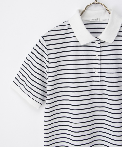 Honeys(ハニーズ)の「【ハニさら・吸水速乾・抗菌防臭・UVカット】半袖ポロシャツ(ポロシャツ・レディース・ホワイト×ネイビー/ネイビー/ブラック×ホワイト/レッド/オフホワイト/杢グレー/アイボリー/サックスブルー/ブラック・L/LL/M/S/3L)」の17枚目の写真