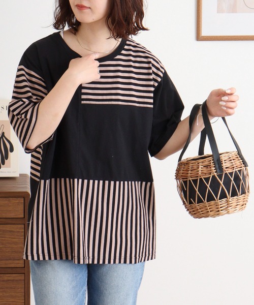 Emago(イマゴ)の「EMAGO 重さ比べ刺繍T(Tシャツ/カットソー・レディース・ブラック/ホワイト/オリーブ・FREE)」の10枚目の写真