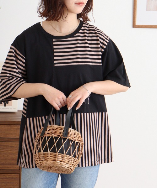 Emago(イマゴ)の「EMAGO 重さ比べ刺繍T(Tシャツ/カットソー・レディース・ブラック/ホワイト/オリーブ・FREE)」の11枚目の写真