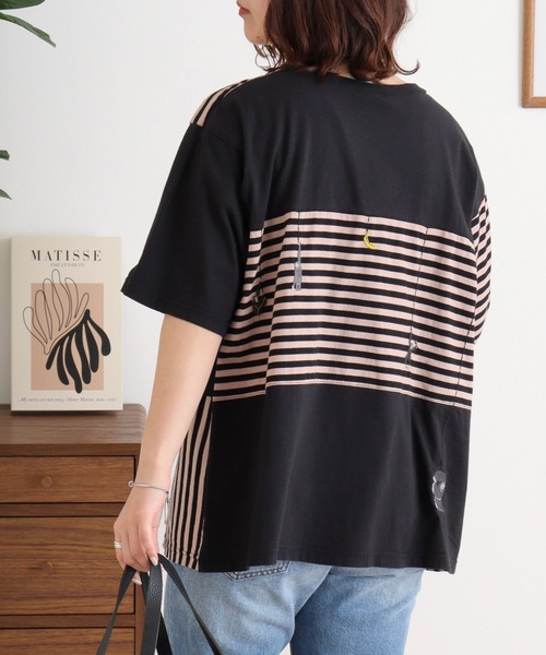 Emago(イマゴ)の「EMAGO 重さ比べ刺繍T(Tシャツ/カットソー・レディース・ブラック/ホワイト/オリーブ・FREE)」の12枚目の写真