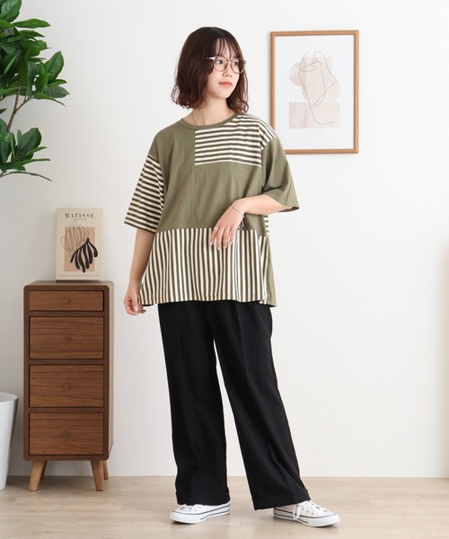 Emago(イマゴ)の「EMAGO 重さ比べ刺繍T(Tシャツ/カットソー・レディース・ブラック/ホワイト/オリーブ・FREE)」の20枚目の写真