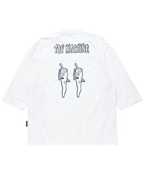 TOY MACHINE(トイ マシーン)の「TM PEPPER SECT FOOTBALL 3/4 SLEEVE TEE(Tシャツ/カットソー・メンズ・チャコール/ホワイト・M/L/XL)」の4枚目の写真
