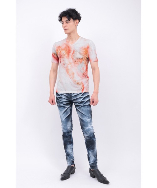 TORNADO MART（トルネードマート）の「TORNADO MART∴オーシャンマーブルフルグラフィックTシャツ（Tシャツ/カットソー・メンズ・オレンジ/ブルー系1/ネイビー・M/L/LL/XXL）」の12枚目の写真