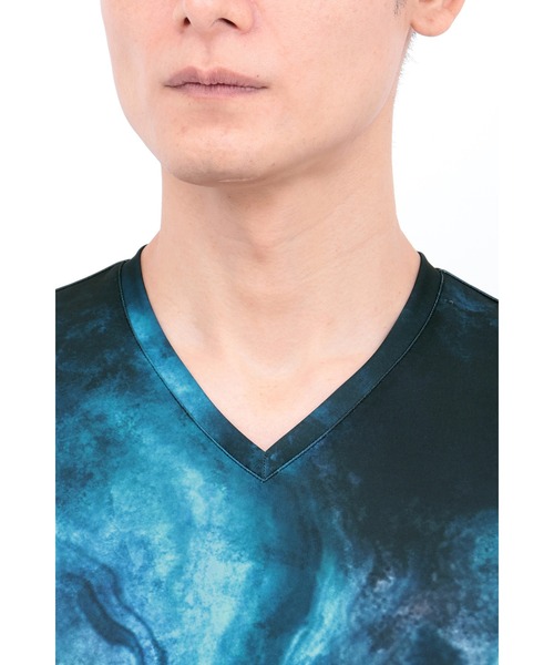 TORNADO MART（トルネードマート）の「TORNADO MART∴オーシャンマーブルフルグラフィックTシャツ（Tシャツ/カットソー・メンズ・オレンジ/ブルー系1/ネイビー・M/L/LL/XXL）」の17枚目の写真