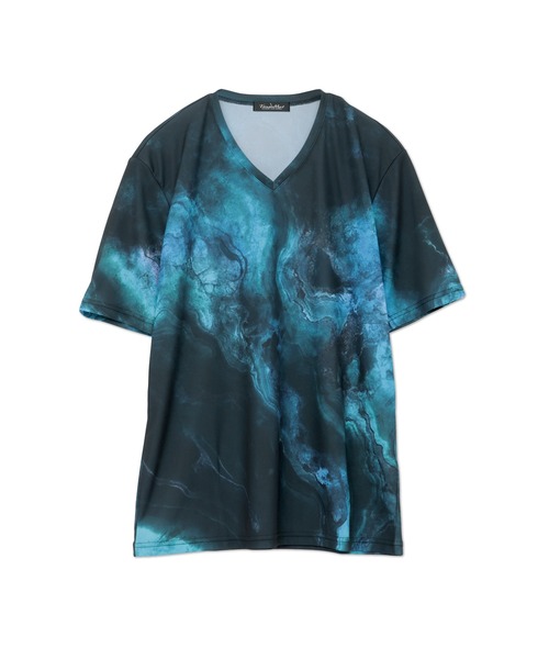 TORNADO MART（トルネードマート）の「TORNADO MART∴オーシャンマーブルフルグラフィックTシャツ（Tシャツ/カットソー・メンズ・オレンジ/ブルー系1/ネイビー・M/L/LL/XXL）」の20枚目の写真