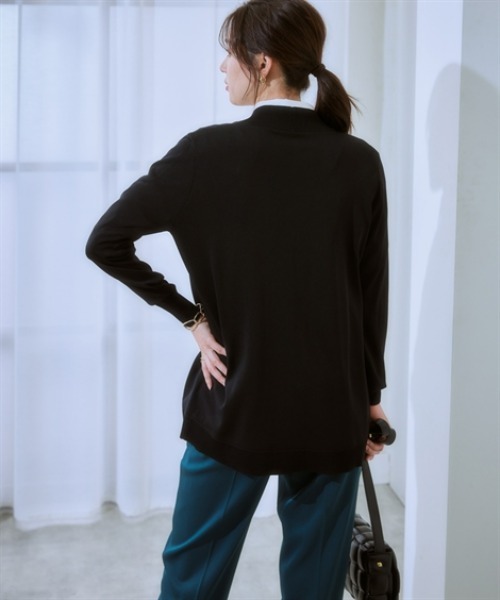 7days Life Styling(セブンデイズライフスタイリング)の「【接触冷感/UVカット】ラウンドトッパーカーディガン(カーディガン/ボレロ・レディース・杢グレー/ブラック/グリーン/グレイッシュベージュ/グレー系・S/M/L/LL/3L/4L/5L)」の14枚目の写真