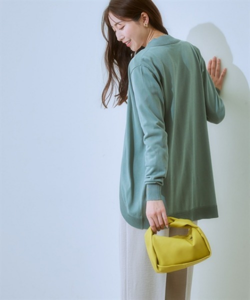 7days Life Styling(セブンデイズライフスタイリング)の「【接触冷感/UVカット】ラウンドトッパーカーディガン(カーディガン/ボレロ・レディース・杢グレー/ブラック/グリーン/グレイッシュベージュ/グレー系・S/M/L/LL/3L/4L/5L)」の9枚目の写真
