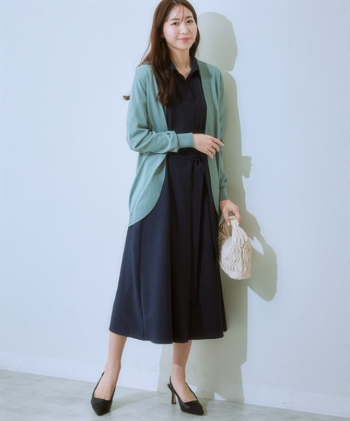 7days Life Styling(セブンデイズライフスタイリング)の「【接触冷感/UVカット】ラウンドトッパーカーディガン(カーディガン/ボレロ・レディース・杢グレー/ブラック/グリーン/グレイッシュベージュ/グレー系・S/M/L/LL/3L/4L/5L)」の7枚目の写真