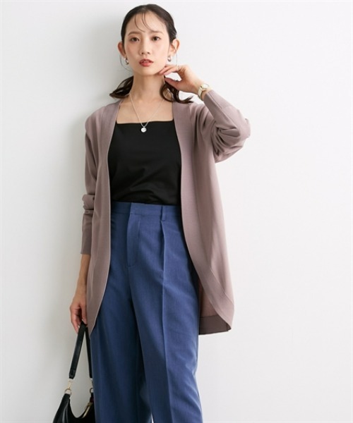 7days Life Styling(セブンデイズライフスタイリング)の「【接触冷感/UVカット】ラウンドトッパーカーディガン(カーディガン/ボレロ・レディース・杢グレー/ブラック/グリーン/グレイッシュベージュ/グレー系・S/M/L/LL/3L/4L/5L)」の19枚目の写真
