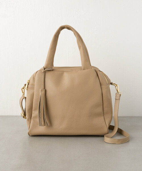 BEARDSLEY（ビアズリー）の「《LIVETART》レザーミニボストンバッグ（ボストンバッグ・レディース・ブラック/グレイッシュベージュ・FREE）」の4枚目の写真