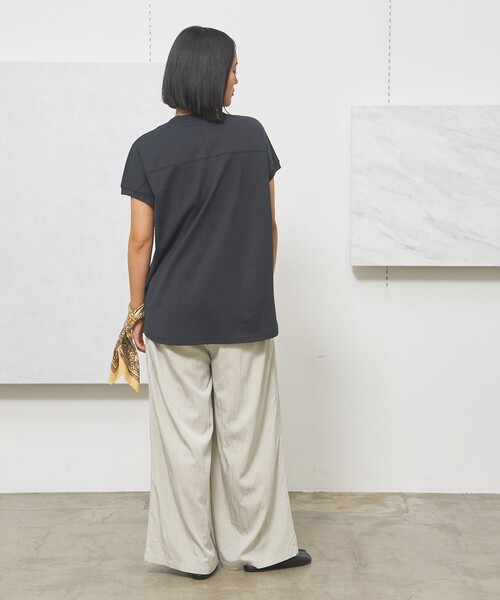 J.PRESS YORK STREET(ジェイプレスヨークストリート)の「【WOMEN】ワッシャーリラックス ワイドパンツ(その他パンツ・レディース・ネイビー系/イエロー系/ライトグレー系/ダークグリーン系/ダルブルー系・F)」の8枚目の写真