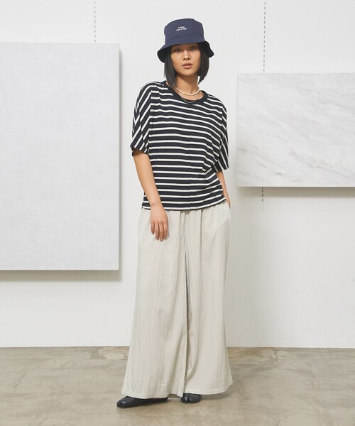 J.PRESS YORK STREET(ジェイプレスヨークストリート)の「【WOMEN】ワッシャーリラックス ワイドパンツ(その他パンツ・レディース・ネイビー系/イエロー系/ライトグレー系/ダークグリーン系/ダルブルー系・F)」の10枚目の写真