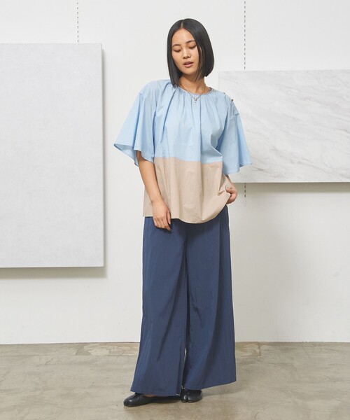 J.PRESS YORK STREET(ジェイプレスヨークストリート)の「【WOMEN】ワッシャーリラックス ワイドパンツ(その他パンツ・レディース・ネイビー系/イエロー系/ライトグレー系/ダークグリーン系/ダルブルー系・F)」の13枚目の写真