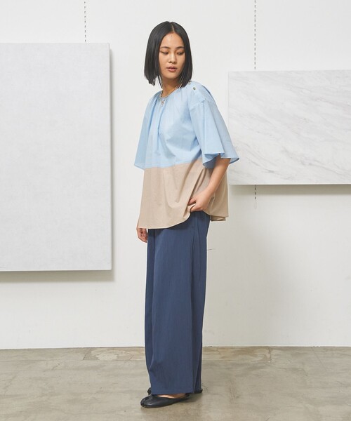 J.PRESS YORK STREET(ジェイプレスヨークストリート)の「【WOMEN】ワッシャーリラックス ワイドパンツ(その他パンツ・レディース・ネイビー系/イエロー系/ライトグレー系/ダークグリーン系/ダルブルー系・F)」の14枚目の写真
