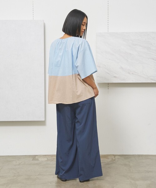 J.PRESS YORK STREET(ジェイプレスヨークストリート)の「【WOMEN】ワッシャーリラックス ワイドパンツ(その他パンツ・レディース・ネイビー系/イエロー系/ライトグレー系/ダークグリーン系/ダルブルー系・F)」の15枚目の写真