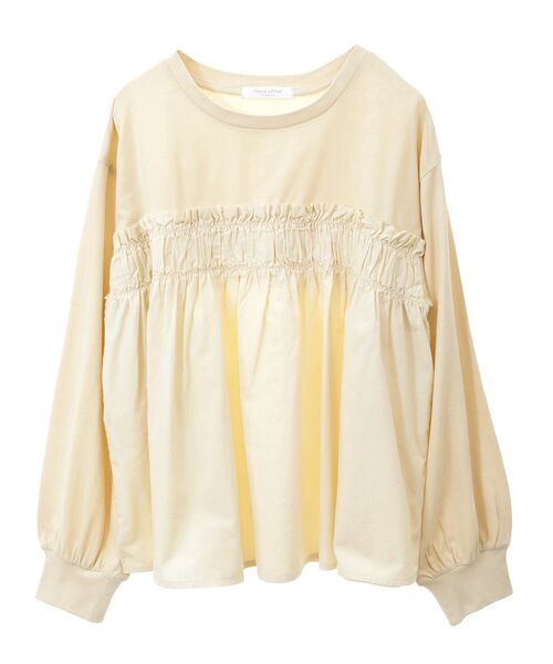 Green　Parks（グリーンパークス）の「ピグメントドッキングシャーリングプルオーバー（Tシャツ/カットソー・レディース・チャコールグレー/ダークブルー/ベージュ・FREE）」の6枚目の写真