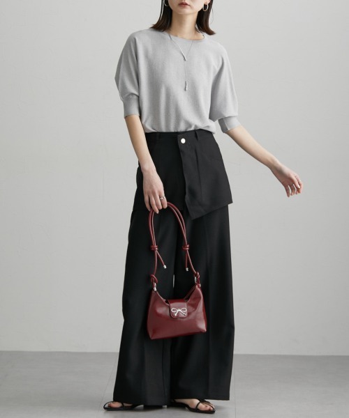 nissen（ニッセン）の「ドルマンニットプルオーバー（ＵＶカット・接触冷感・アンチピリング・洗濯機ＯＫ）（ニット/セーター・レディース・杢グレー/スカイブルー/ブラック・M/L/LL）」の14枚目の写真