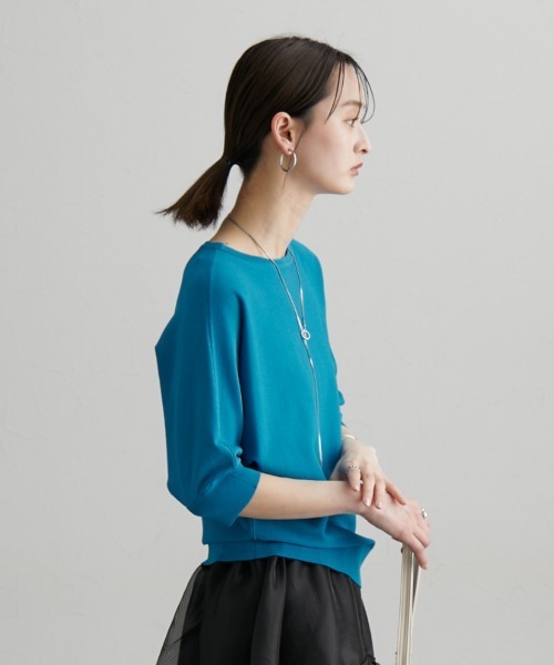 nissen（ニッセン）の「ドルマンニットプルオーバー（ＵＶカット・接触冷感・アンチピリング・洗濯機ＯＫ）（ニット/セーター・レディース・杢グレー/スカイブルー/ブラック・M/L/LL）」の22枚目の写真