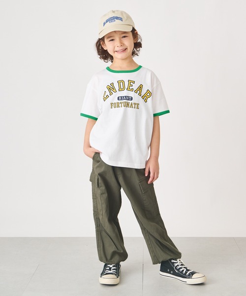 ever closet(エバークローゼット)の「カレッジロゴ半袖Tシャツ(Tシャツ/カットソー・キッズ・インディゴブルー/ラベンダー/ネイビー/モスグリーン/オフホワイト/サックスブルー・90cm/100cm/110cm/120cm/130cm/140cm/150cm)」の7枚目の写真