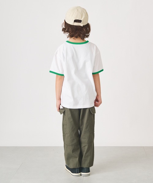 ever closet(エバークローゼット)の「カレッジロゴ半袖Tシャツ(Tシャツ/カットソー・キッズ・インディゴブルー/ラベンダー/ネイビー/モスグリーン/オフホワイト/サックスブルー・90cm/100cm/110cm/120cm/130cm/140cm/150cm)」の8枚目の写真