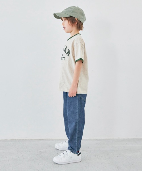 ever closet(エバークローゼット)の「カレッジロゴ半袖Tシャツ(Tシャツ/カットソー・キッズ・インディゴブルー/ラベンダー/ネイビー/モスグリーン/オフホワイト/サックスブルー・90cm/100cm/110cm/120cm/130cm/140cm/150cm)」の9枚目の写真