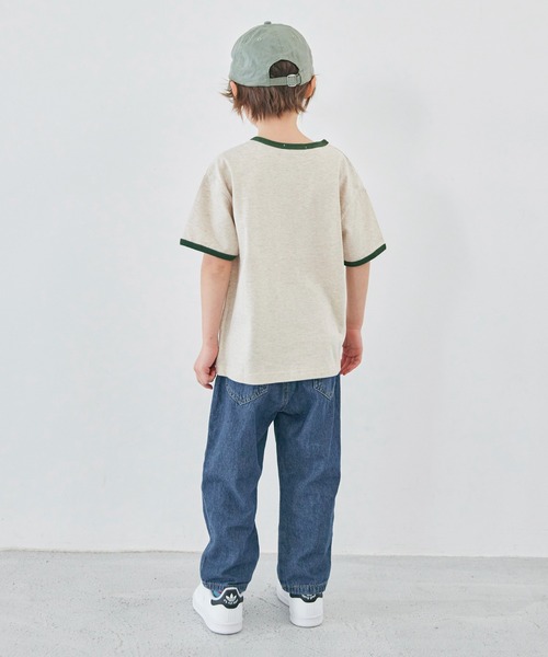 ever closet(エバークローゼット)の「カレッジロゴ半袖Tシャツ(Tシャツ/カットソー・キッズ・インディゴブルー/ラベンダー/ネイビー/モスグリーン/オフホワイト/サックスブルー・90cm/100cm/110cm/120cm/130cm/140cm/150cm)」の10枚目の写真