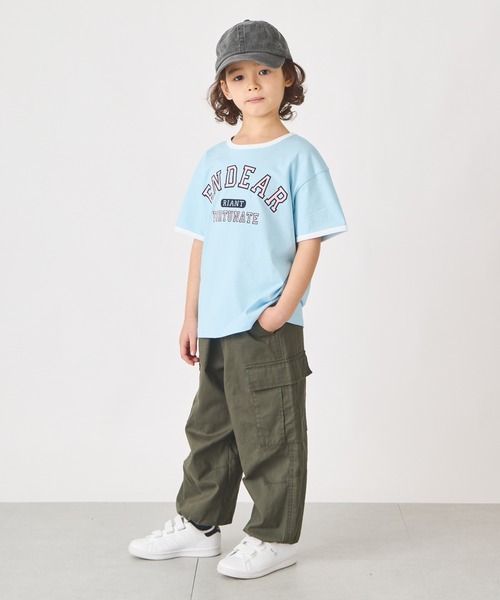 ever closet(エバークローゼット)の「カレッジロゴ半袖Tシャツ(Tシャツ/カットソー・キッズ・インディゴブルー/ラベンダー/ネイビー/モスグリーン/オフホワイト/サックスブルー・90cm/100cm/110cm/120cm/130cm/140cm/150cm)」の13枚目の写真