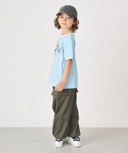 ever closet(エバークローゼット)の「カレッジロゴ半袖Tシャツ(Tシャツ/カットソー・キッズ・インディゴブルー/ラベンダー/ネイビー/モスグリーン/オフホワイト/サックスブルー・90cm/100cm/110cm/120cm/130cm/140cm/150cm)」の14枚目の写真