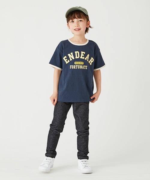 ever closet(エバークローゼット)の「カレッジロゴ半袖Tシャツ(Tシャツ/カットソー・キッズ・インディゴブルー/ラベンダー/ネイビー/モスグリーン/オフホワイト/サックスブルー・90cm/100cm/110cm/120cm/130cm/140cm/150cm)」の16枚目の写真